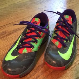 Nike KDs. Bright red & lime green. Big kid size 5. Smoke free/pet free home.